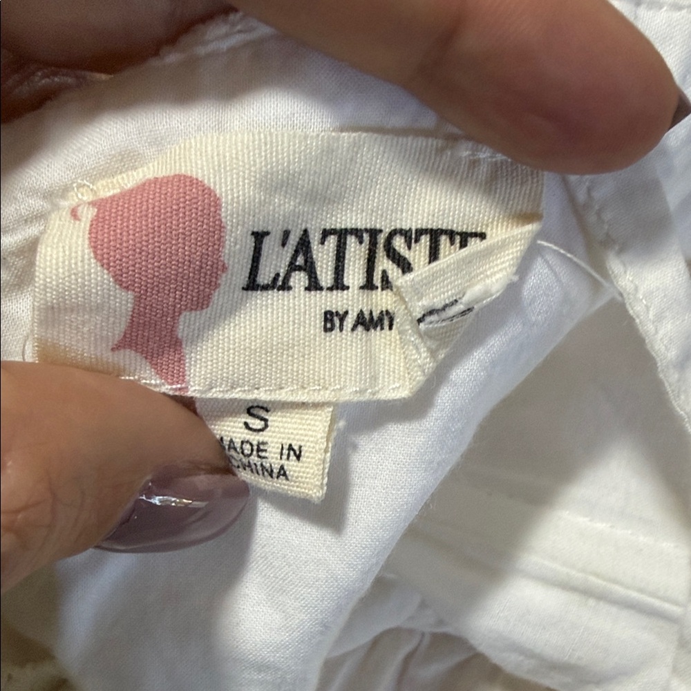 L’atiste by Amy White Lace Floral Crop Top Bustier Small - Picture 2 of 6